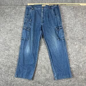 Scandia Woods‎ Jeans Womens Size 34 Blue Denim Cargo Workwear Utility Casual